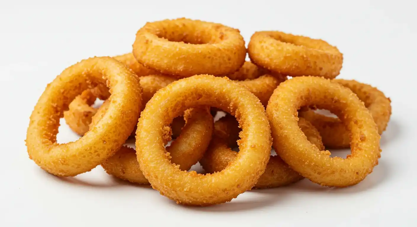 Crispy golden onion rings, perfectly battered and fried to a delicious crunch.